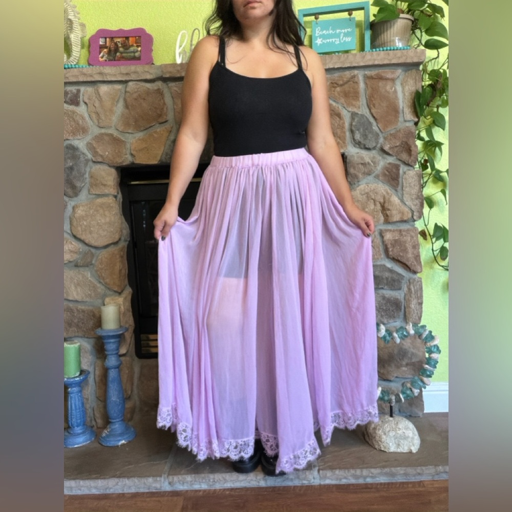 NWT Anthropologie Sheer Maxi Skirt - Picture 6 of 9